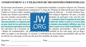 JW.ORG et vos données personnelles, ce qu'il faut savoir avant de signer (ou pas) le formulaire GDPR 